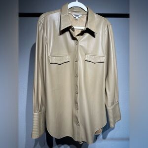 BB Dakota Faux Leather Button Up